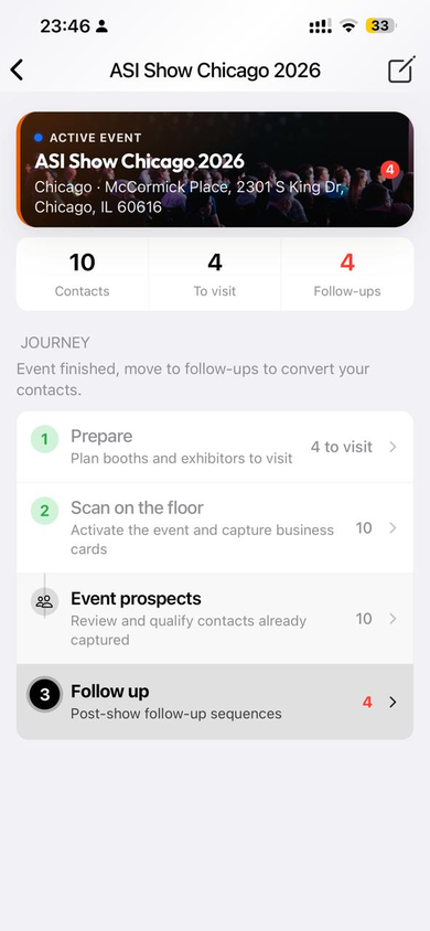 Create a trade show event in PikScan